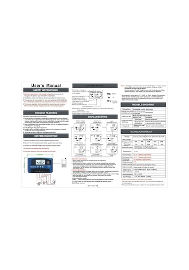 Mufunye 40a Mppt Güneş Şarj Kontrol Cihazı Çift Usb Lcd Ekran Otomatik Güneş Hücresi Paneli Şarj Regülatörü