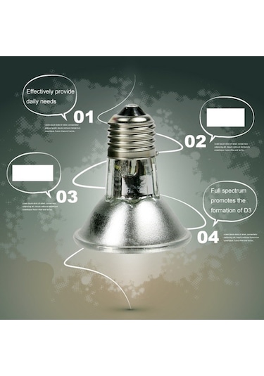 Nomo Sürüngen Büyük Uvb3.0 Basking Isıtma Lambası Kaplumbağa Tankı Güneş Enerjili Isıtma Lambası, Özellikler: 50w