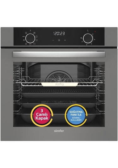 Simfer SB8217 - T3538 - SD8740 Airfry Gri 3'lü Ankastre Set