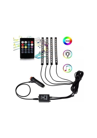 Araç İçi Ayak Altı Sese Duyarlı Şerit Led 4'lü Set - 9072951469978do