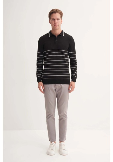 Cazador Siyah - Beyaz Erkek Kazak 33020 Siyah - Beyaz