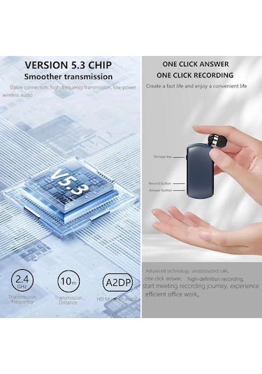 K68 Kart İş Yaka Klips Tipi Tek Kulak Bluetooth Kulaklık Beyaz