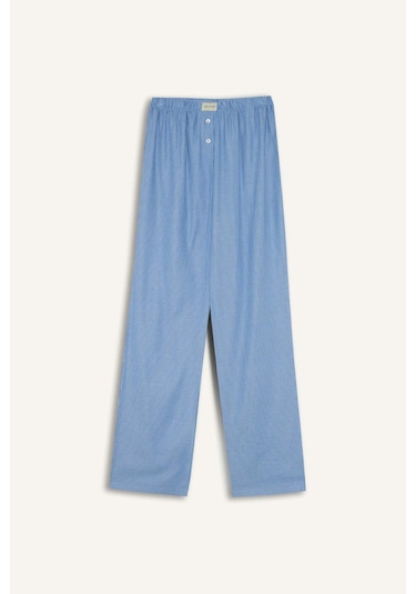 Defacto Regular Fit Uzun Boy Çizgili Pijama Altı-fall İn Love E8645ax25aube553 Mavi