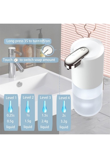 Anjiexun 400ml Temassız Sabunluk Elektrikli El Sabunu Dağıtıcı Jel Beyaz