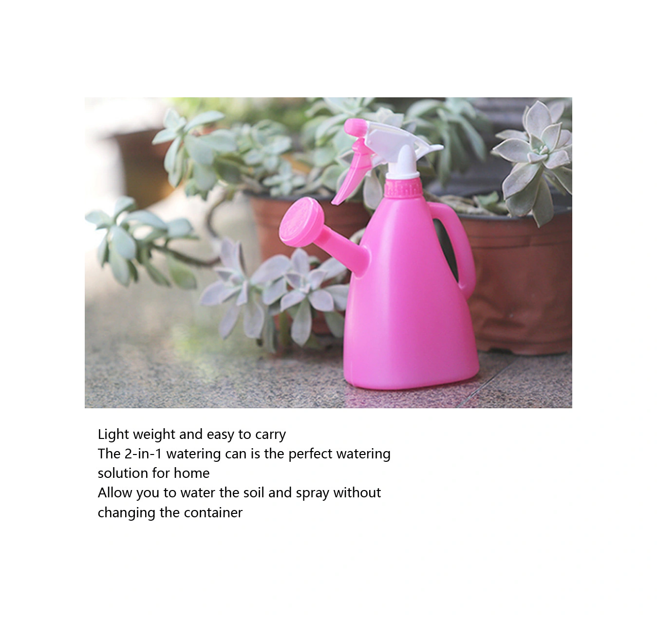 Vkemall 900ml Plastik Ev Bahçe Sulama Potu, El Fırçalı Sprey Ve Sulama İki Fonksiyonlu, Sukulent Ve Bitkiler İçin, Rahat Kullanıma Uygun