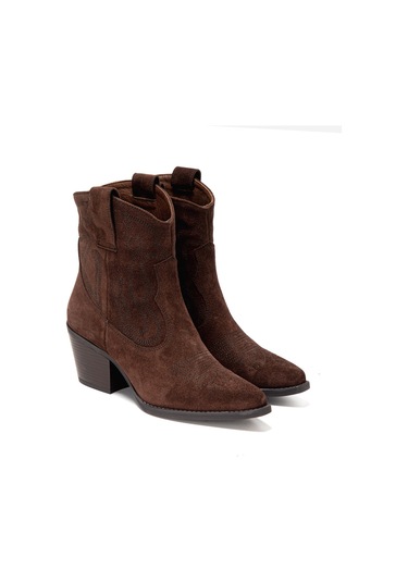 Marrone Bot Kadın 25k8589xs Vergelio Suede Marrone
