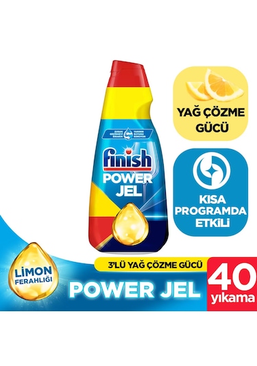 Finish Hepsi Bir Arada Limon Kokulu Konsantre Jel Bulaşık Makinesi Deterjanı 1 L