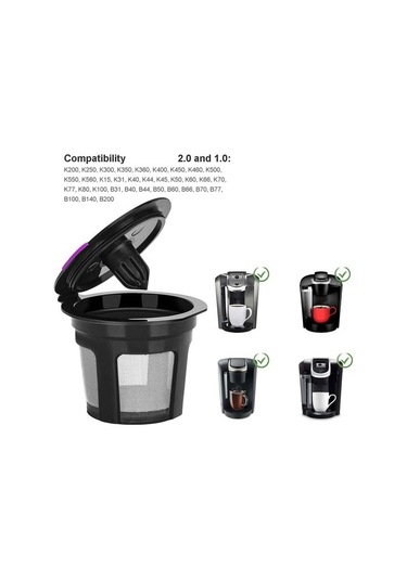 Metabagua Keurig Için 6 Adet K Bardak, Keurig 2.0 1.0 Için Kahve Filtresi Tek K Bardak 9ykywj Siyah
