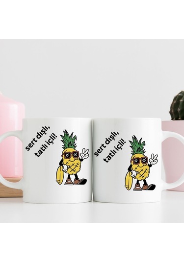 Sert Dışlı Tatlı İçli Tasarımlı Hediye Kupa Bardak Renk