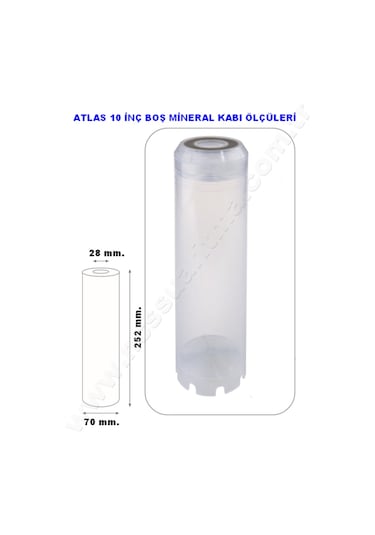 Atlas 10 İnç Doldurulabilir Boş Mineral Kabı