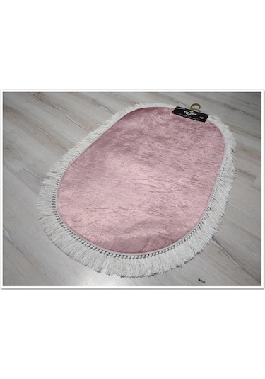 Banyo Eva1889Pudra 2'Li Klozet Takımı Oval Banyo Paspası Pudra