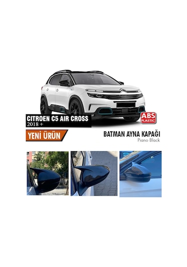 Cıtroen C5 Cactus Yarasa Ayna Kapağı Batman Parlak Siyah Piano Black