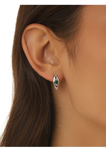 Serebranyj Dom 925 Ayar Gümüş Yeşil Taşlı Küpeler 43851728 Diğer