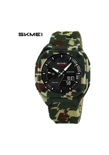 Skmei 612662 Spor Çok Fonksiyonlu Elektronik Saat Ordu Kamuflajı