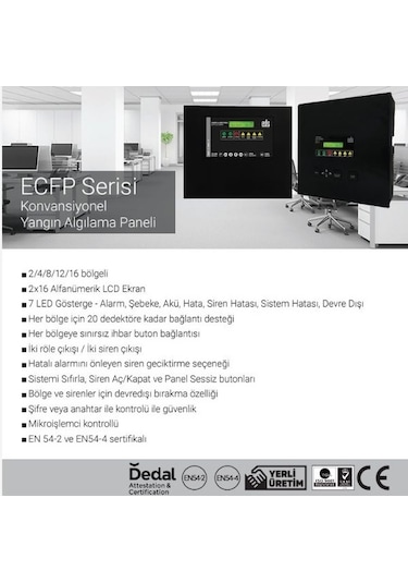 Eds Ecfp2p Konvansiyonel Yangın Algılama Paneli
