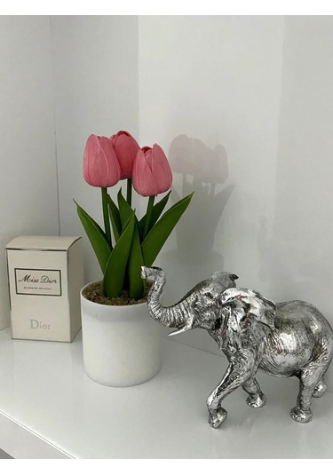 4fun Yapay Silikon Lale Çiçekleri Saksıda Dekorasyon İçin 319526468 Pembe