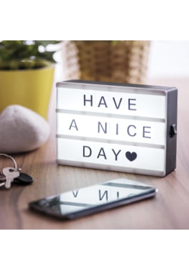 Işıklı Harfli Dekoratif Led Pano Lightbox Küçük Beyaz