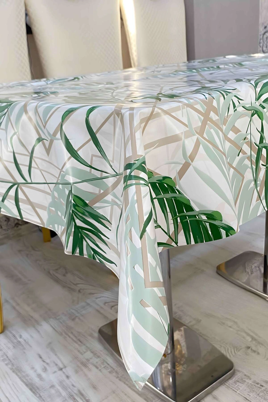 Rona Home Pvc Kaymaz Elyaf Tabanlı Silinebilir Masa Örtüsü Su Geçirmez Muşamba Sofra Bezi Tüm Çeşitler Yeşil