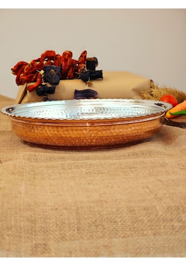Modabakır Bakır Paşa Sahani 35 Cm, Bakır Derin Tabak Model:852741 Bakır
