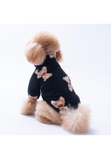 Siyah Soft Bear Büyük Irk Sweat Orta Büyük Irk Köpek Kıyafeti Pelüş Sweat