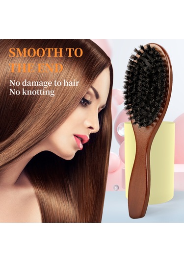 Xiyyadms Saç Tutanaklarını Çözücü Kuru Saç Fırçası - Domuz Tüyü Dişli Saç Bakımı Fırçası - Aşılamalı Saç Bakıma Yardımcı Fırça - Anti-statik Saç Fırçası