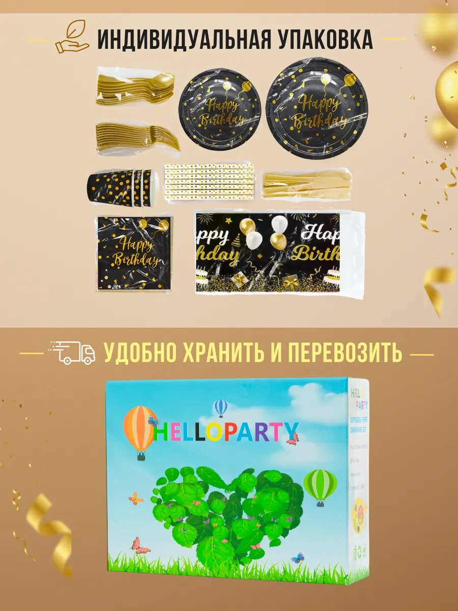 Frenco Doğum Günü İçin 10 Kişilik Tek Kullanımlık Sofra Takımı 297277571 100 adet