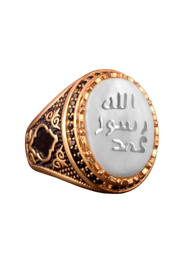 925 Ayar Gümüş Yüzük - Sembol Yüzükler - Erkek Yüzükleri Hat Sanatı Gümüş