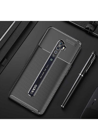 Oppo Reno 2Z Kilif Karbon Silikon Case 394417358
