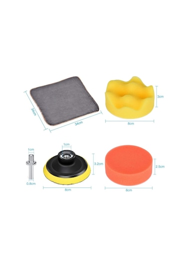 22 Adet 3 İnçlik Araba Cilalama Süngeri Araba Cilalama Seti Ve Araba Cilalama Adaptör Kiti