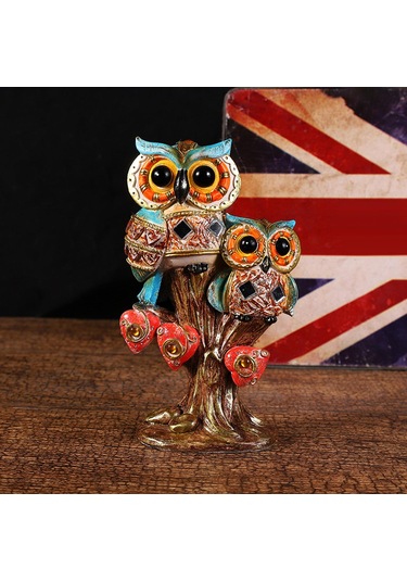 Suntek Baykuş Heykelcik Koleksiyon Modern Reçine Turuncu