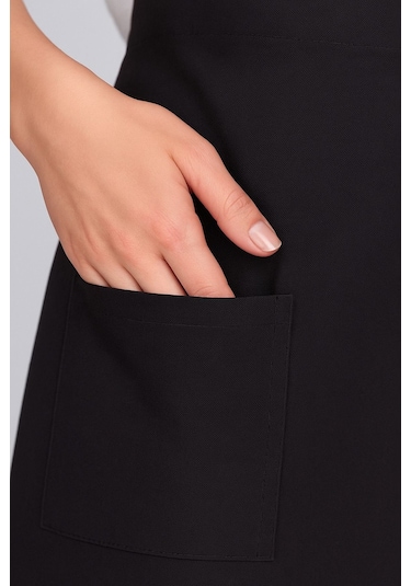 Kadın Belden Bağlamalı Barista Şef Mutfak Önlüğü 60x60 Cm Siyah