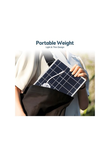 Pazly Yüksek Verimli Monokristal 8w Güneş Paneli - Ipx6 Su Geçirmez, Taşınabilir, Type-c, 290x160mm