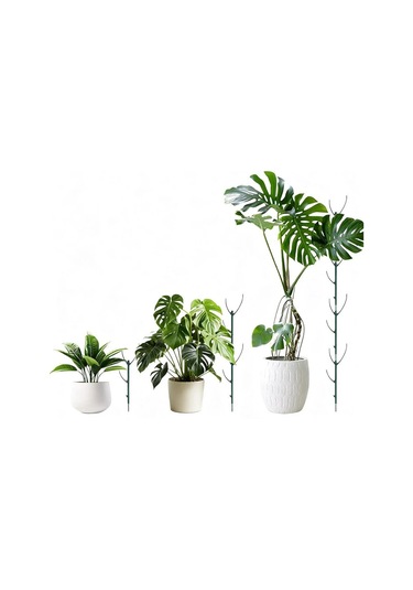 Geeksen Bitkiler İçin Yüksek Dayanıklı Plastik Destek Sütunları - Yığılabilir Tasarım, 5 Adet Sütun + 20m Bağlama İpi, İç/çevre Kullanıma Uygun