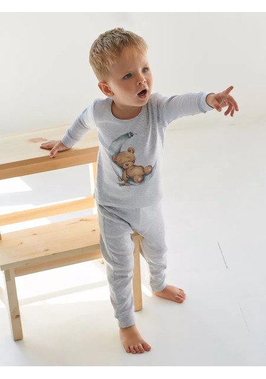 Mami-kids Uzun Kollu Yenidoğan Bebek Pijaması 100023471 Gri