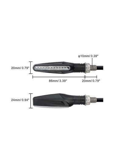 Monyee Motorcycle Led Sinyal Lambaları 12v 12leds - Dayanıklı, Su Geçirmez, Evrensel Uyum Honda, Yamaha, Suzuki, Kawasaki Vb. - Siyah Abs Kasa