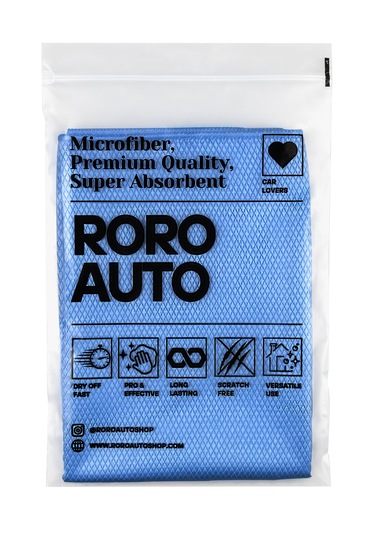 Roro Auto Olimpos Mikrofiber Oto Cam Bezi 50X70 & Munzur Yıkama Eldiveni Araç Yıkama Seti