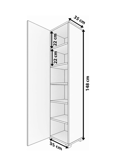 Boy Banyo Dolabı Çok Amaçlı Dolap Kiler Dolabı Gri