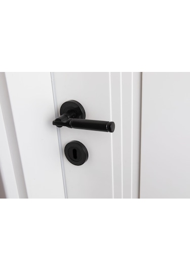 Siyah Parçalı Oda Kapı Kolu Ön - Arka Takım