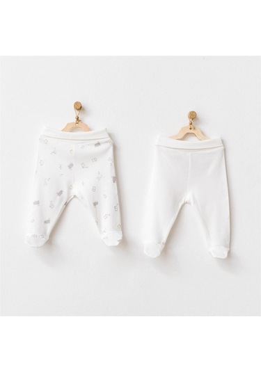 Andywawa 2'li The Zoo Balboa Bebek Pantolonu Ac25264 Ekru Ecru