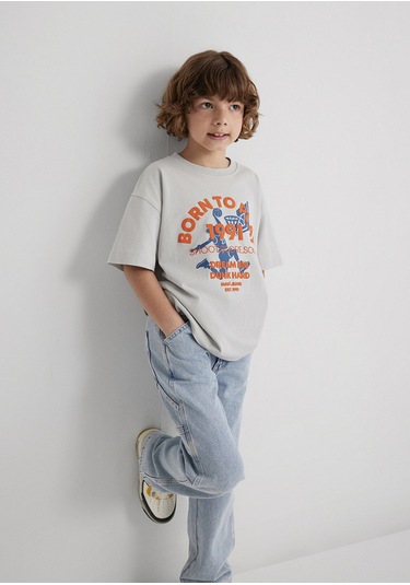 Mavi - Baskılı Gri Tişört 6610355-90782 Gri