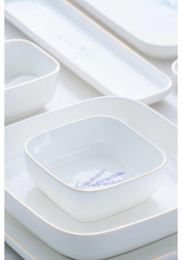 Lavande 6 Kişilik 45 Parça Kahvaltı & Yemek Takımı Beyaz