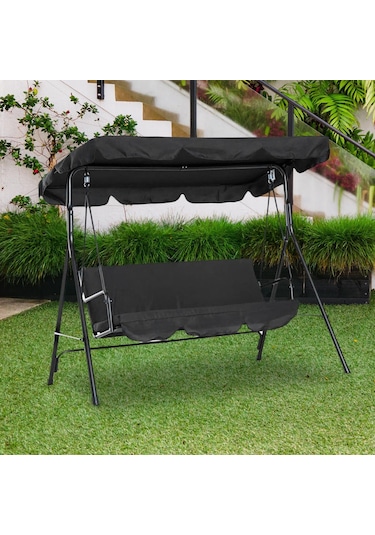 Suntek Salıncak Gölgelik Yedek Kapak Üst Veranda Hamak Siyah