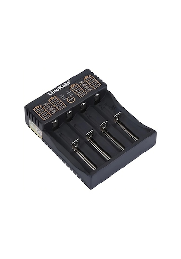Xuweiwei Siyah 4 Yuvalı Hızlı Şarj Cihazı 18650 Aaa Nikel Kadmiyum Lityum İyon Piller İçin Led Ekranlı 3.7v 3.2v 1.2v Akıllı Tanıma