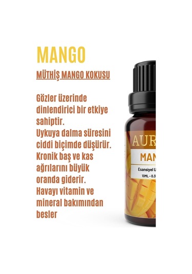AURAN Mango Esansiyel Uçucu Koku Yağı Buhurdanlık Yağı 10ML