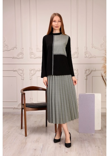 AYMERAVM - Desenli Taşlı Kadın İkili Takım - FLZ4020GA Yeşil