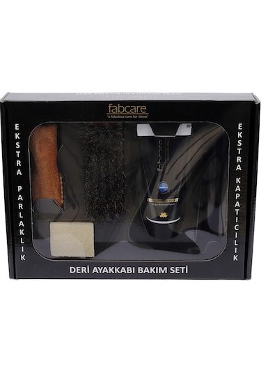Fabcare Lacivert Deri Ayakkabı Bakım Seti Siyah