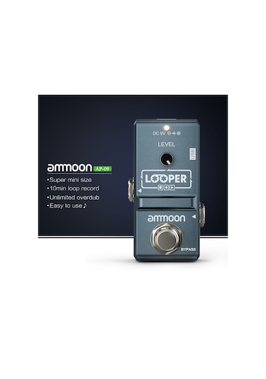 Ammoon Ap-09 Nano Loop Elektro Gitar Efekt Pedal Looper Gri