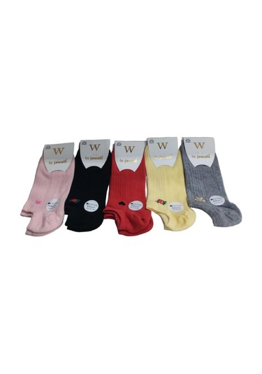 5'li Pamuklu Kadın Patik Çorap - Çok Renkli