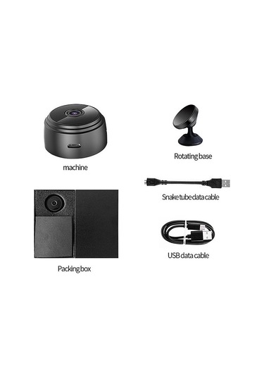 Padalink A9 Akıllı Wifi Kamera - 1080p Ultra Kaliteli, Gönüllü Gece Görüşü, Manyetik Montaj, Ev Güvenliği İçin 90 Geniş Açı Kamera Siyah