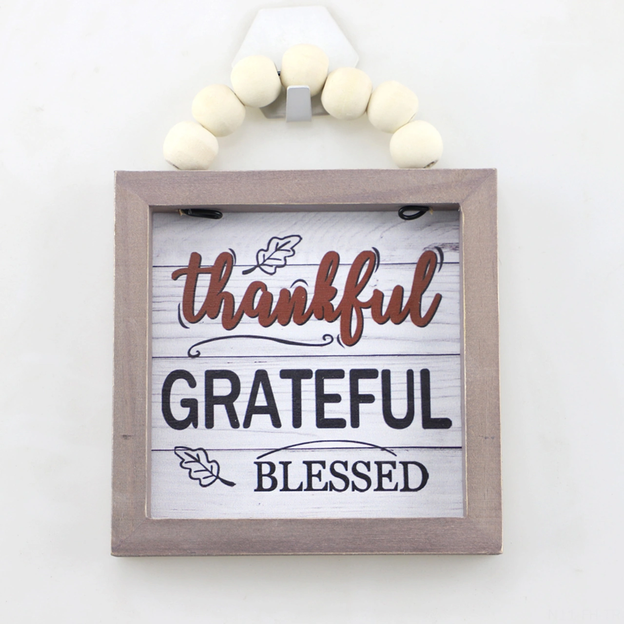 Folinda Teşekkür Günü Ahşap Asma Dekorasyonu - "thankful & Grateful & Blessed" Beyaz Boncuklu Dışarı/içeri Dekor, Duvar/kapı Süsleri, Sonbahar Partisi Atmosferi